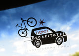 DON'T DECAPITATE Removable and Reusable Vinyl Window Cling 4 X 4 Inches FREE SHIPPING! - Look Up Dummy!™