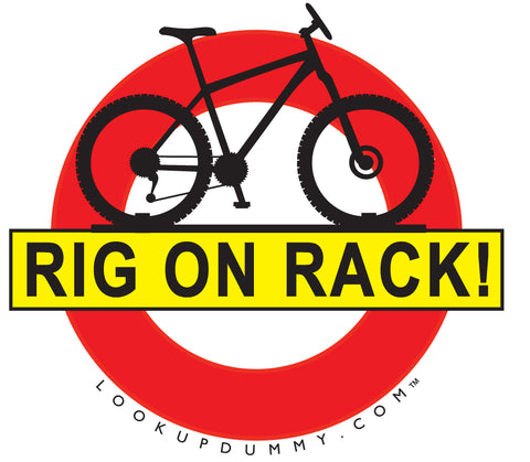 bike rack reminder warning sign bike roof rack bike rear rack car bike rack garaged  crash cyclist cycling